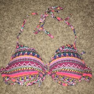 Multicolor push-up swim top